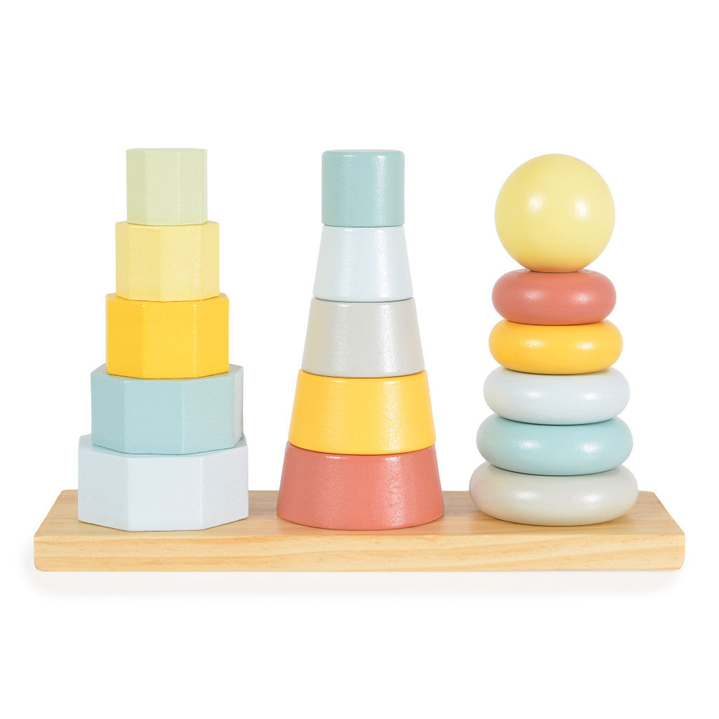 Tooky Toy – Pyramide Montessori en Bois 17 Pièces