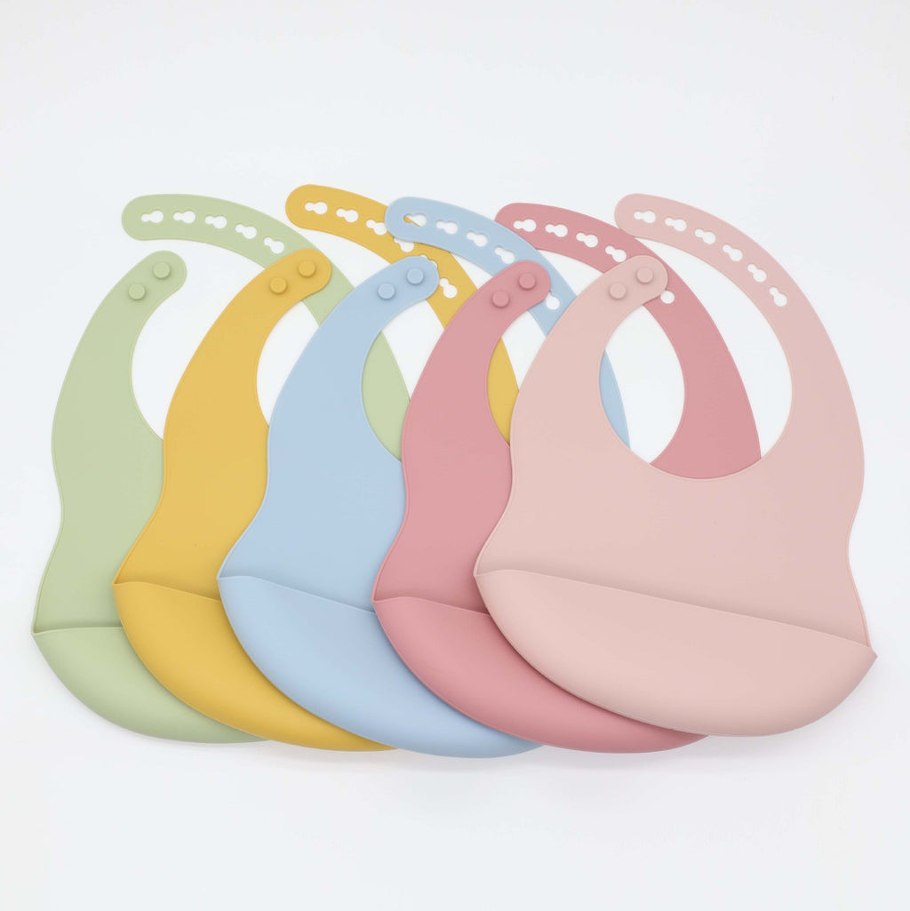 Bavoir en Silicone Imperméable – Couleurs Pastel